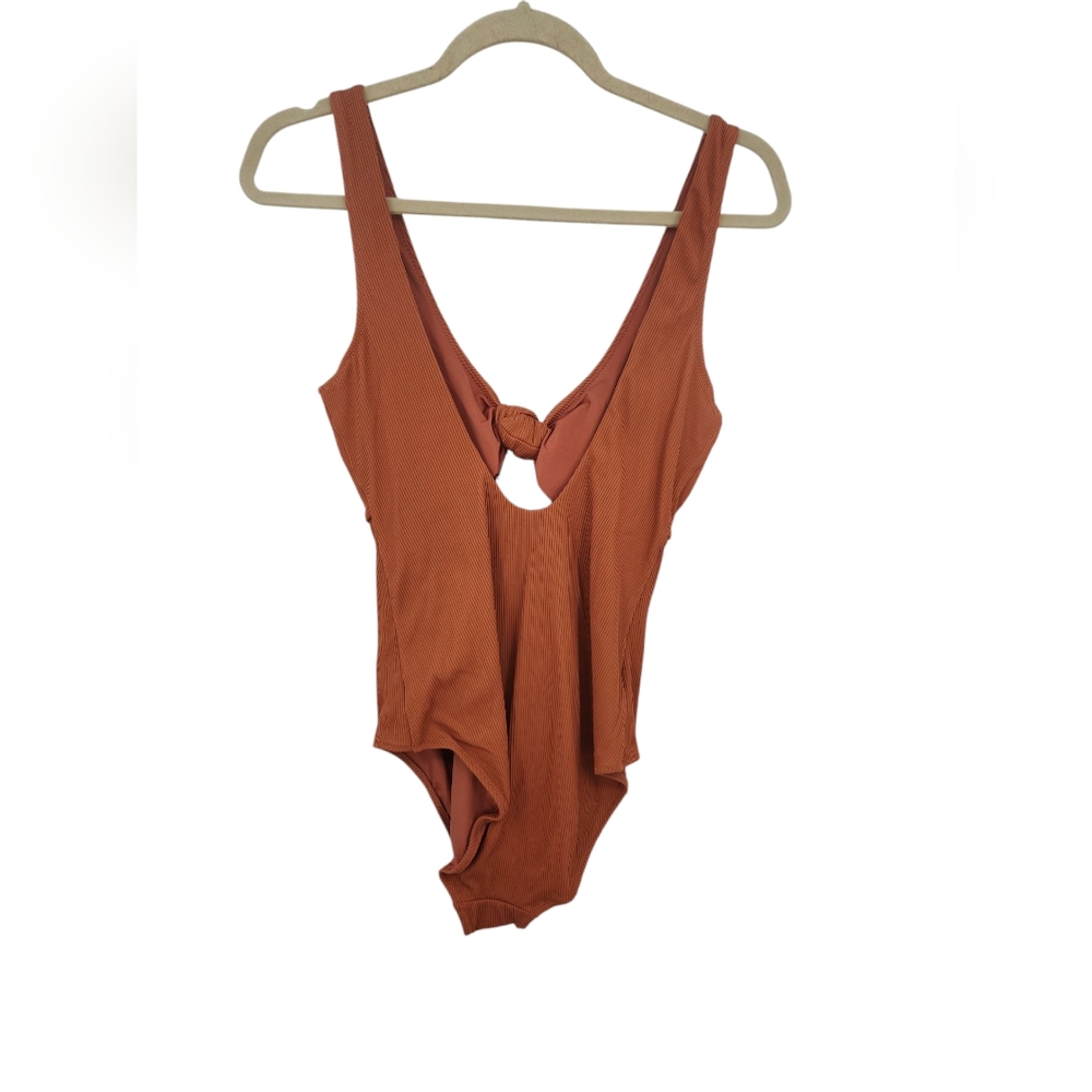 New Aerie Ribbed One Knot Swimsuit Medium Long - Picture 10 of 11